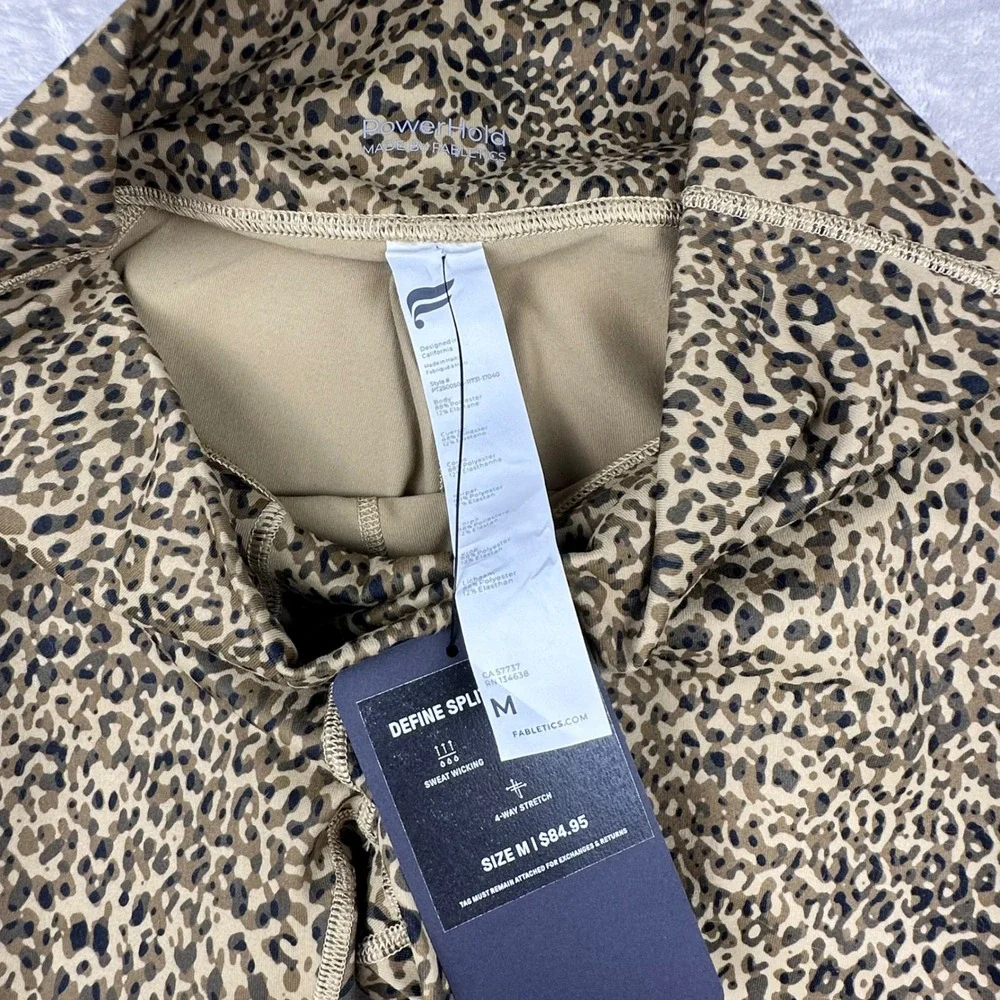 NWT Fabletics PowerHold Define Split Hem Pant Leopard Print High Waist Leggings - Picture 6 of 14